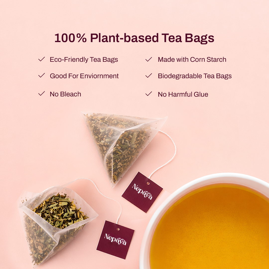 100% Plant-based biodegradable Nepaya tea bags