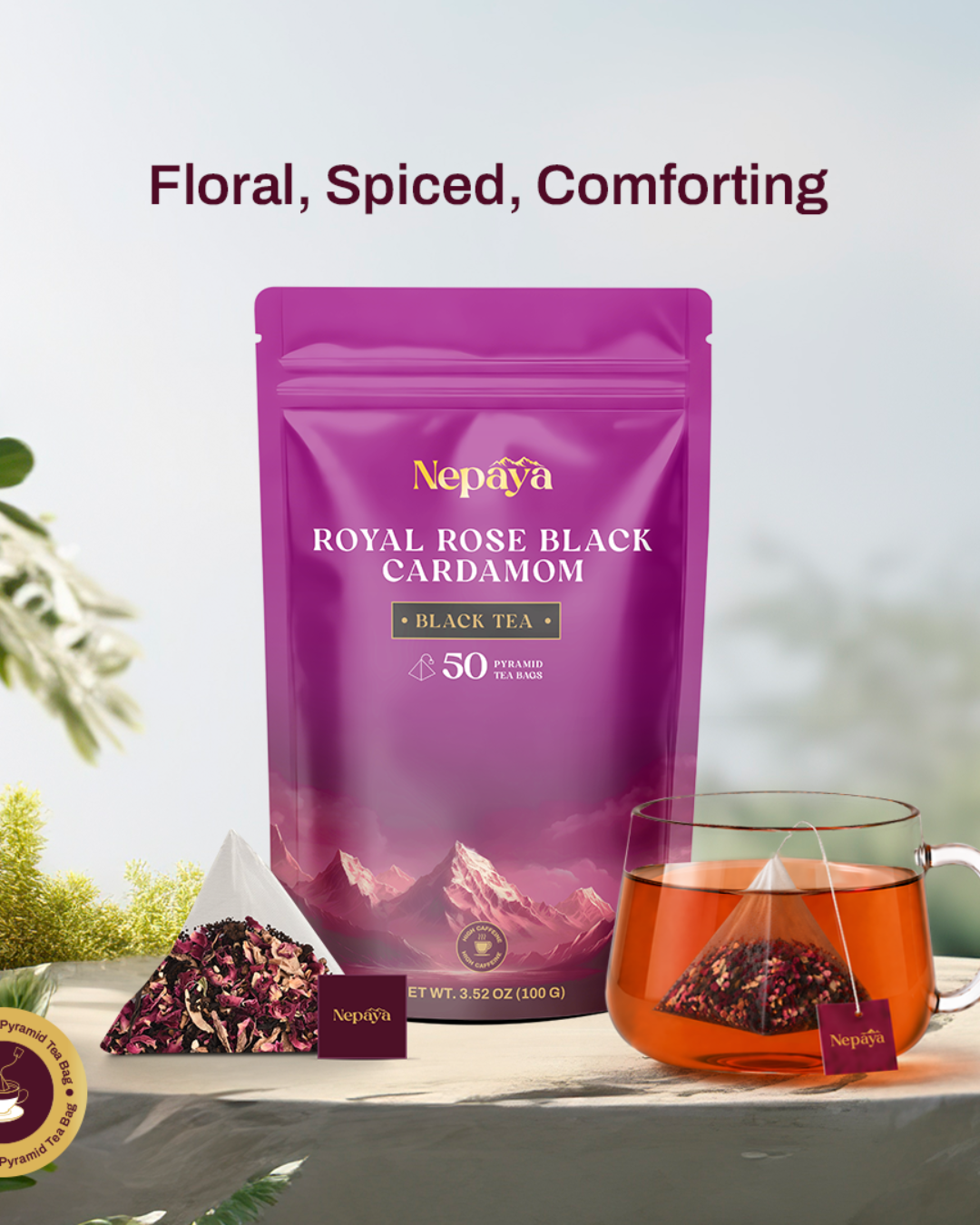 Nepaya Royal Rose Black Cardamom Tea