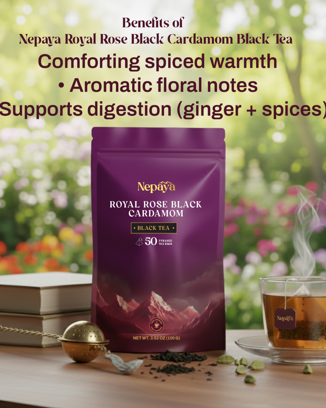 Nepaya Royal Rose Black Cardamom Tea