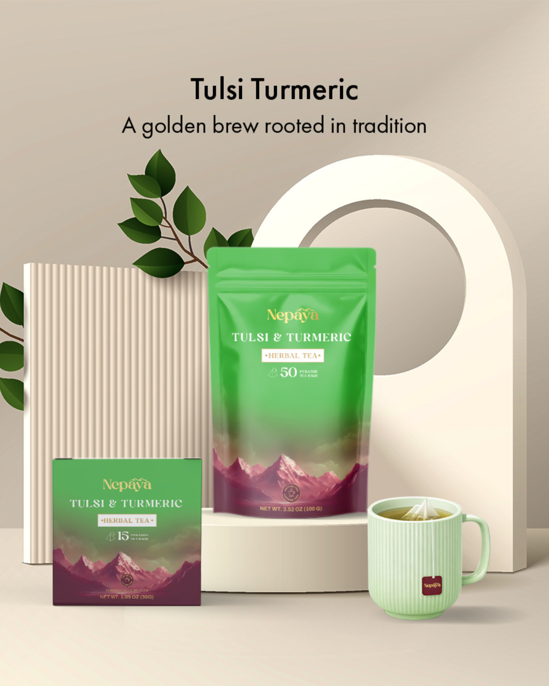 Nepaya Tulsi Turmeric Herbal Tea