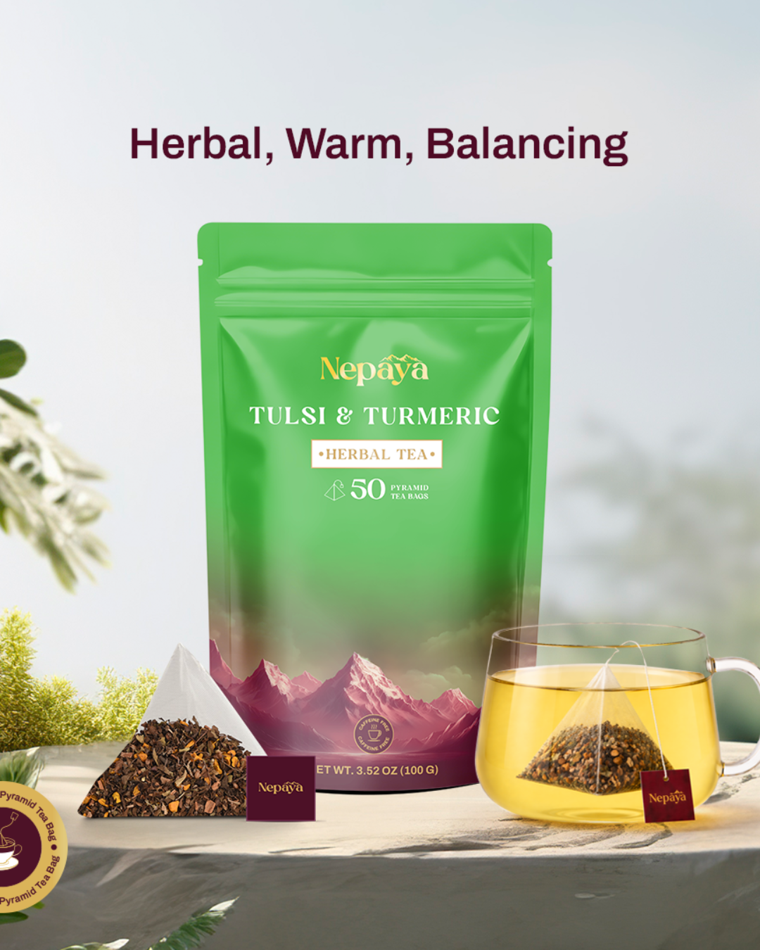 Nepaya Tulsi Turmeric Herbal Tea